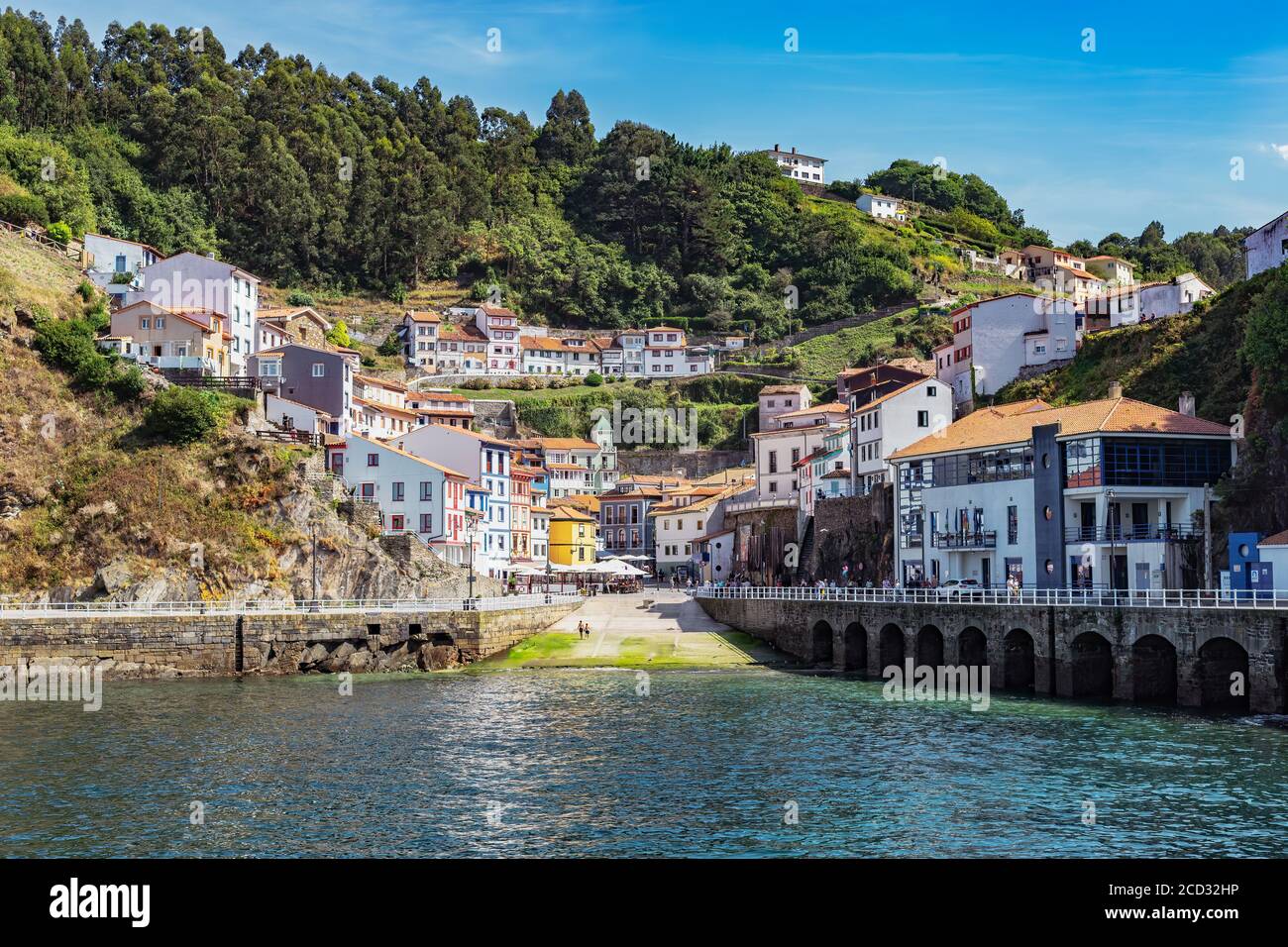 Traditional fishing village in Cudillero. Asturias. The most beautiful turistic spots in Spain. Stock Photo