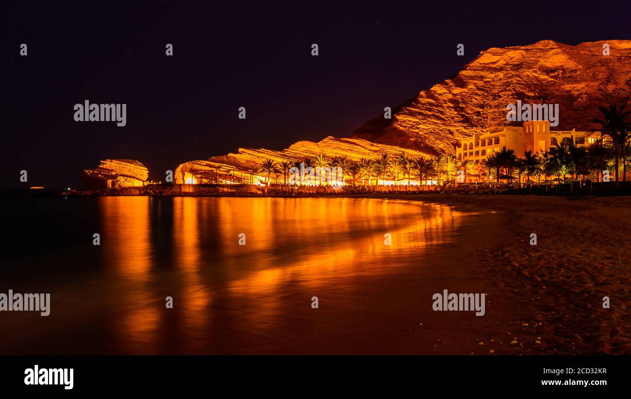 Muscat/Oman - February 1 2015: View of Shangri-La Al Husn Resort & Spa by the Gulf of Oman Stock Photo