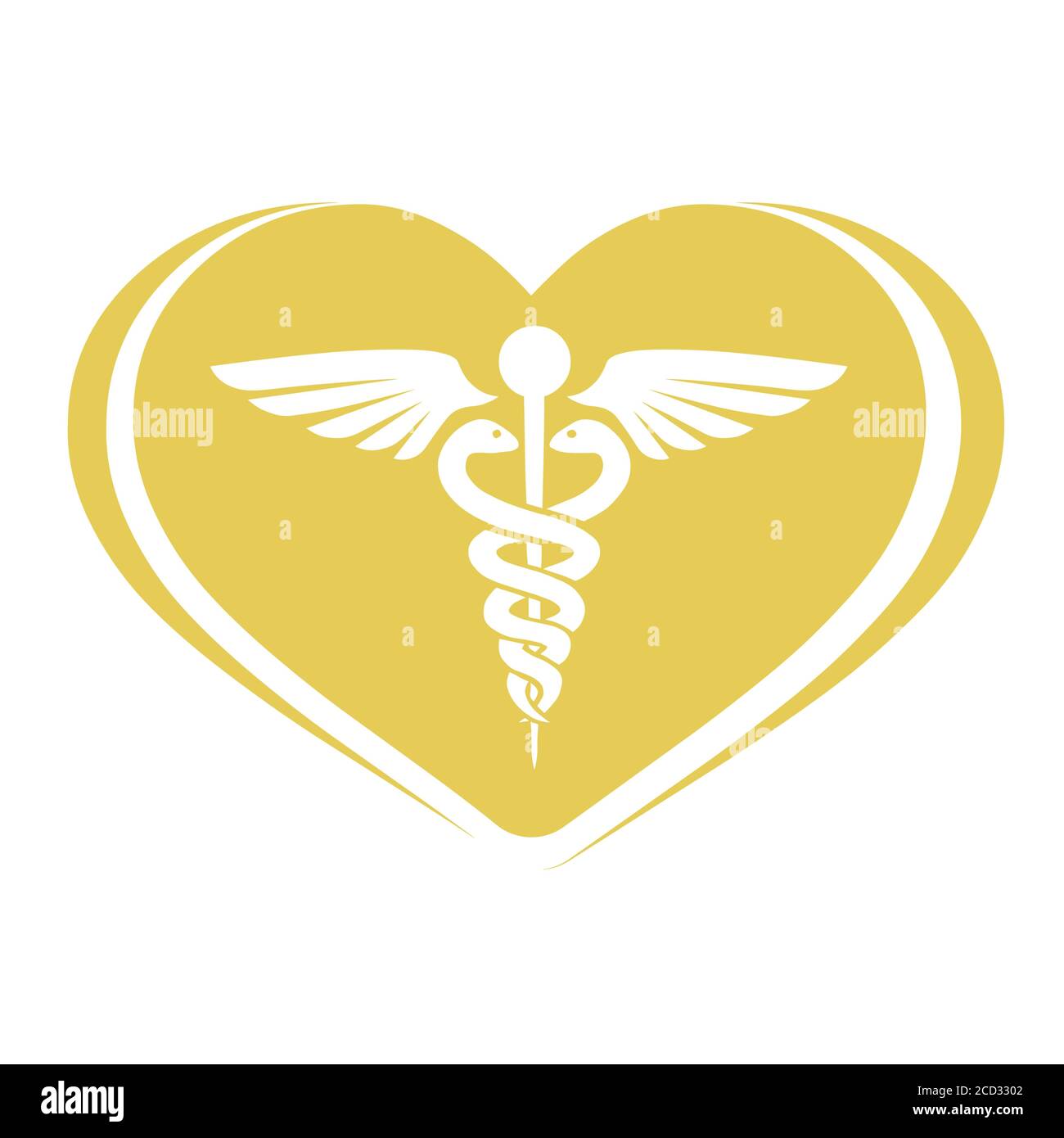 Caduceus illustration vector logo design health care and medical symbols. Stock Vector