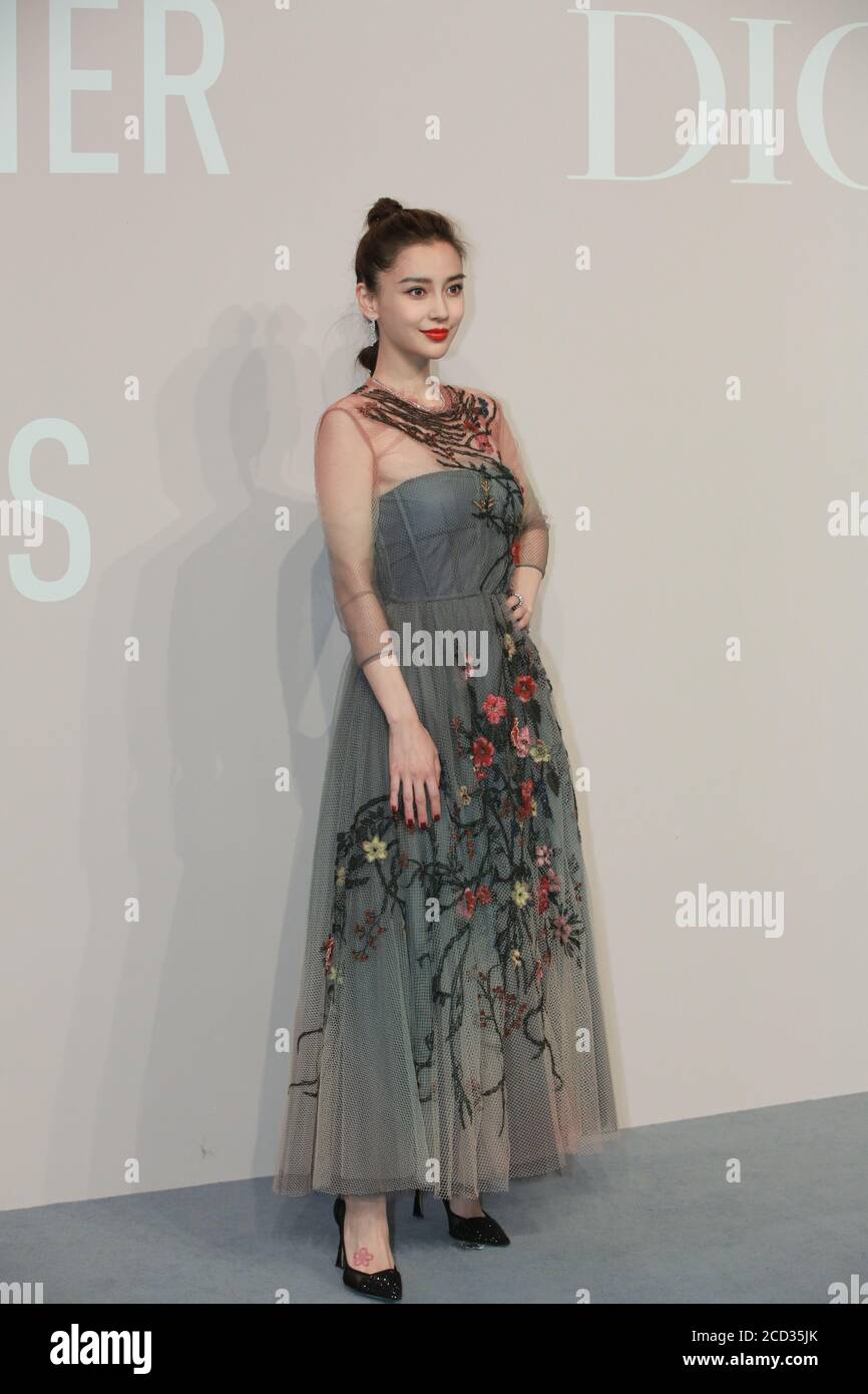 Chinese model, actress, and singer Angela Yeung Wing, better known by her stage name Angelababy, attends Christian Dior Designer of Dreams in Shanghai Stock Photo