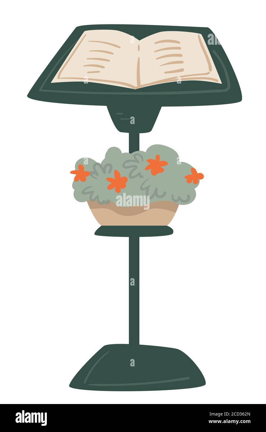 Menu on stand outside restaurant, floral decor vector Stock Vector