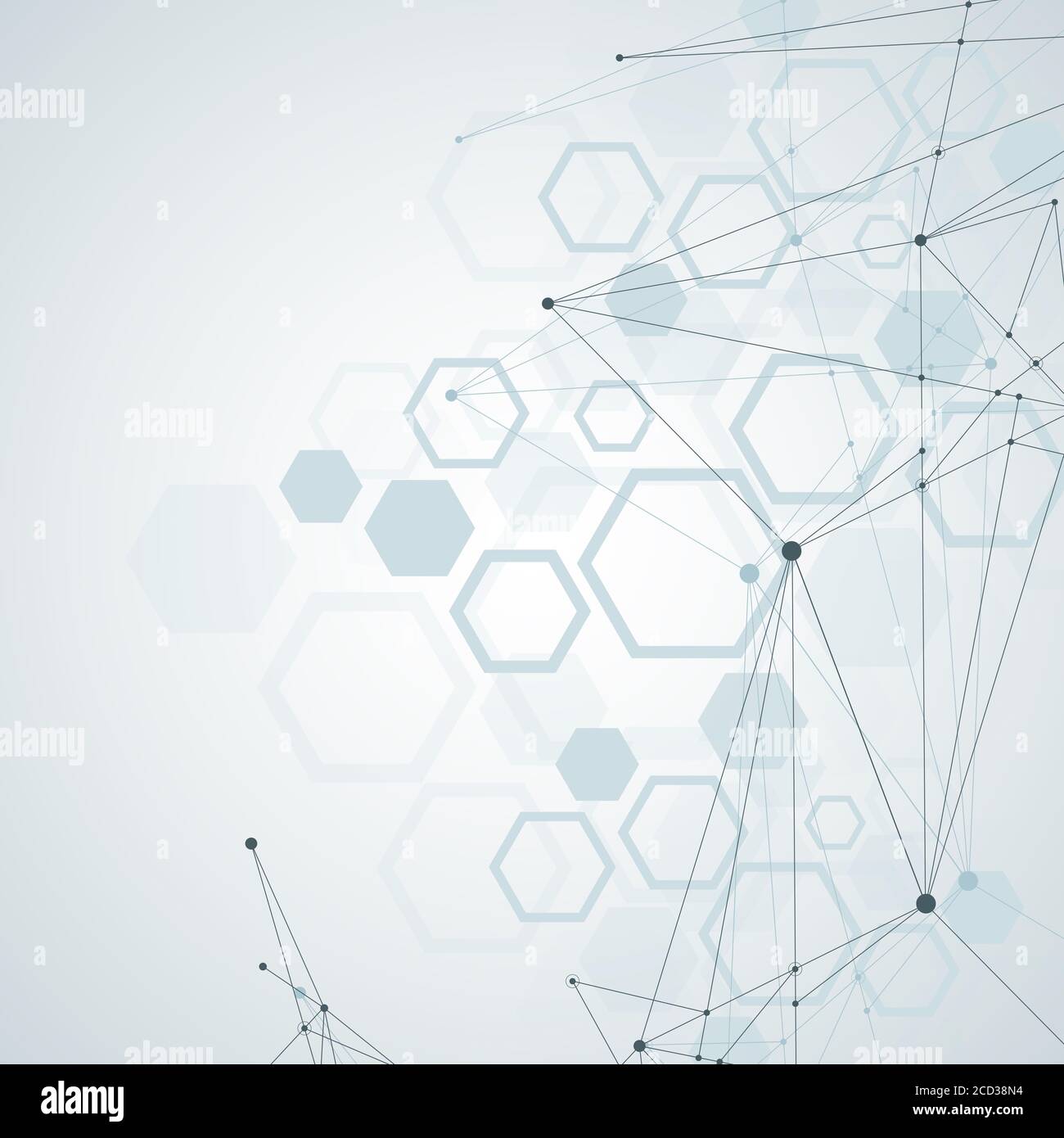 Abstract polygonal background with connected lines and dots. Minimalistic geometric pattern. Molecule structure and communication. Graphic plexus Stock Photo