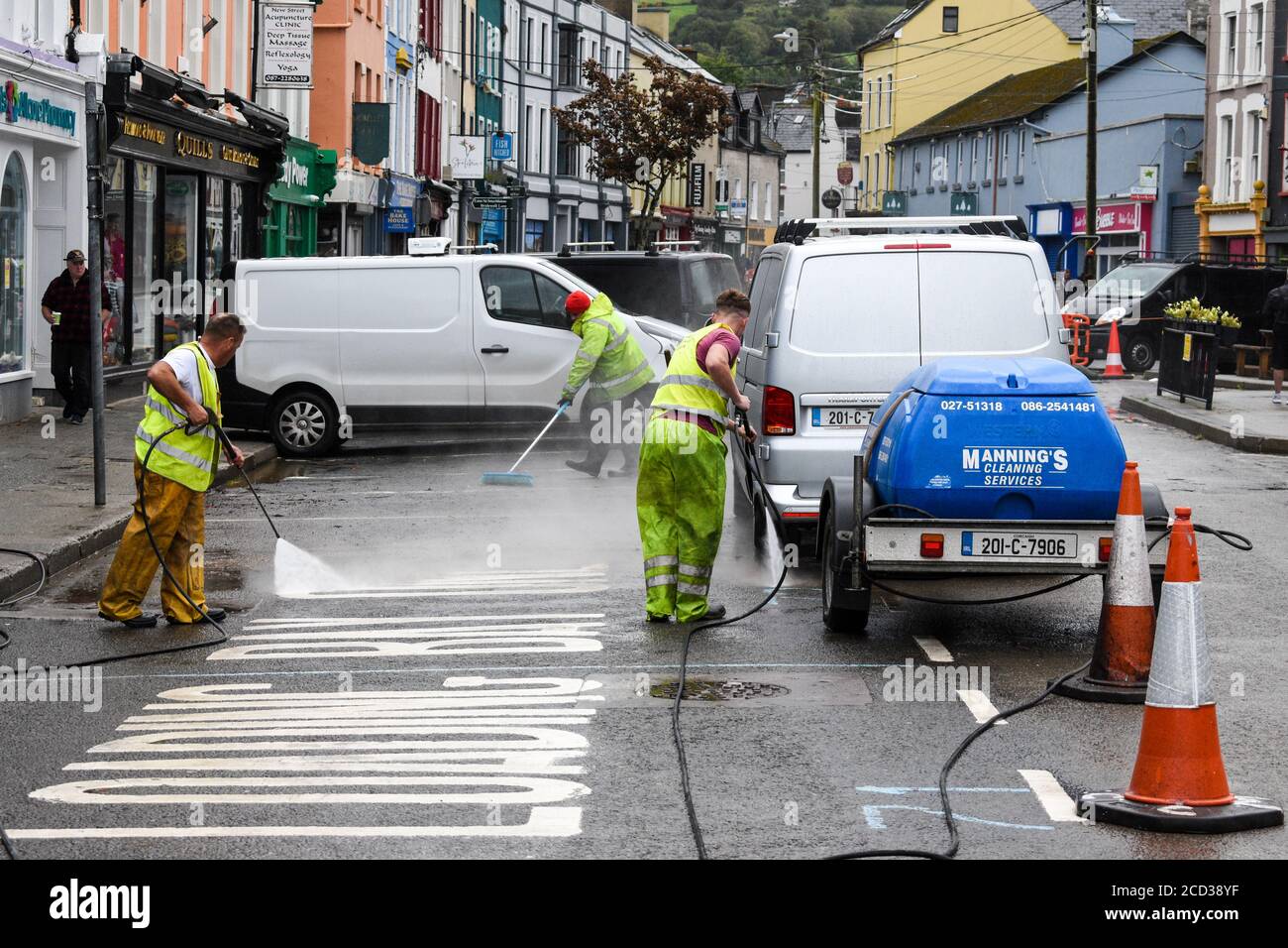 Clean up after flooding from Storm Francis left damage in Bantry, West Cork, Ireland. Stock Photo