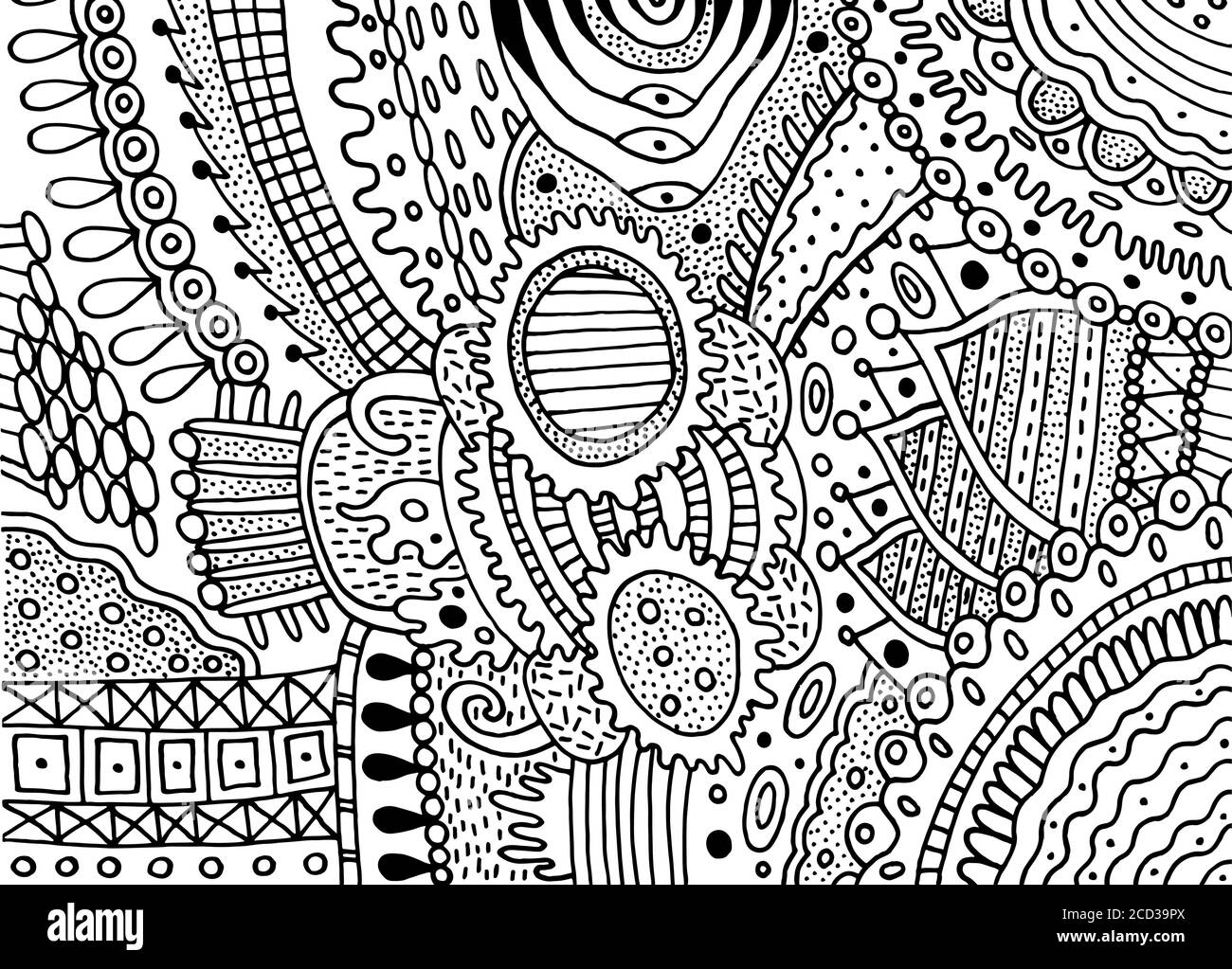 Boho doodle pattern for coloring book for adults. Coloring page with floral  motifs. Psychedelic texture. Zentangle pattern. Vector illustration Stock  Vector Image & Art - Alamy