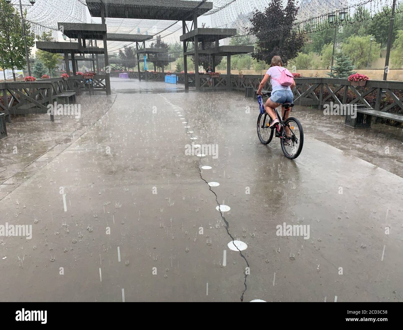 cycling under the rain