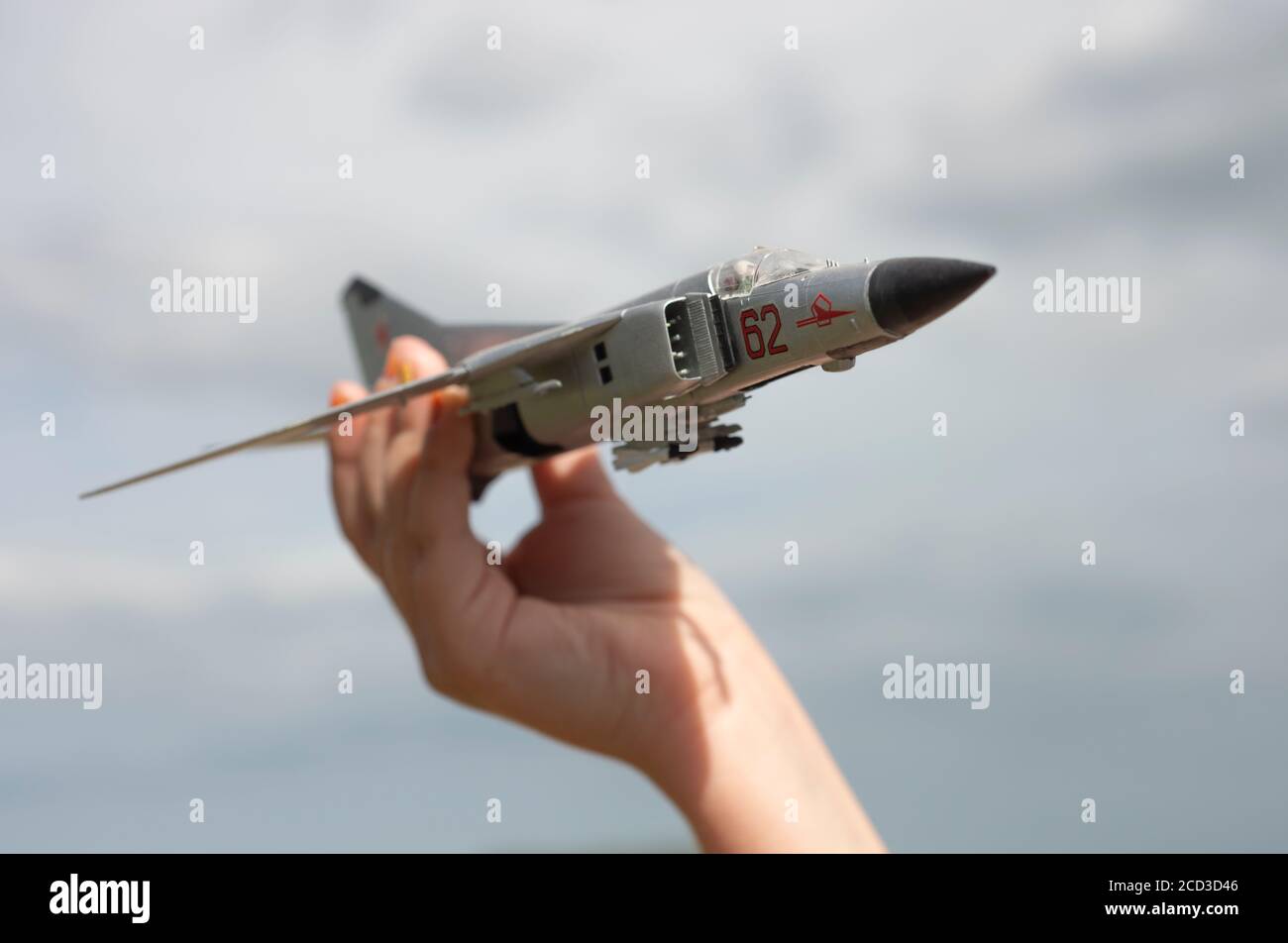 1/72 scale Mig-23 model aircraft Stock Photo