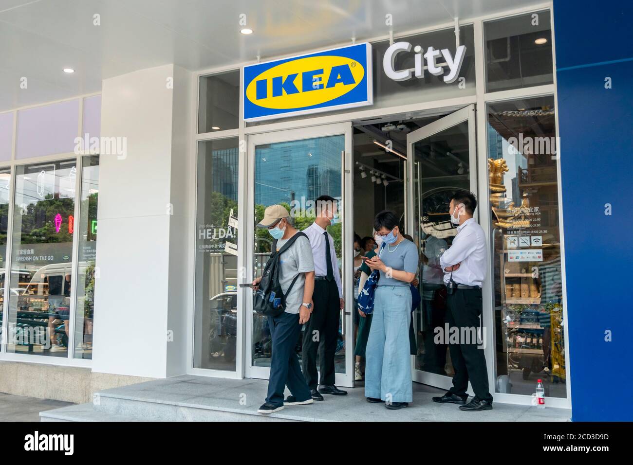 People line up to enter the first IKEA City that is newly opened in Jing'an  district in Shanghai, China, 23 July 2020 Stock Photo - Alamy