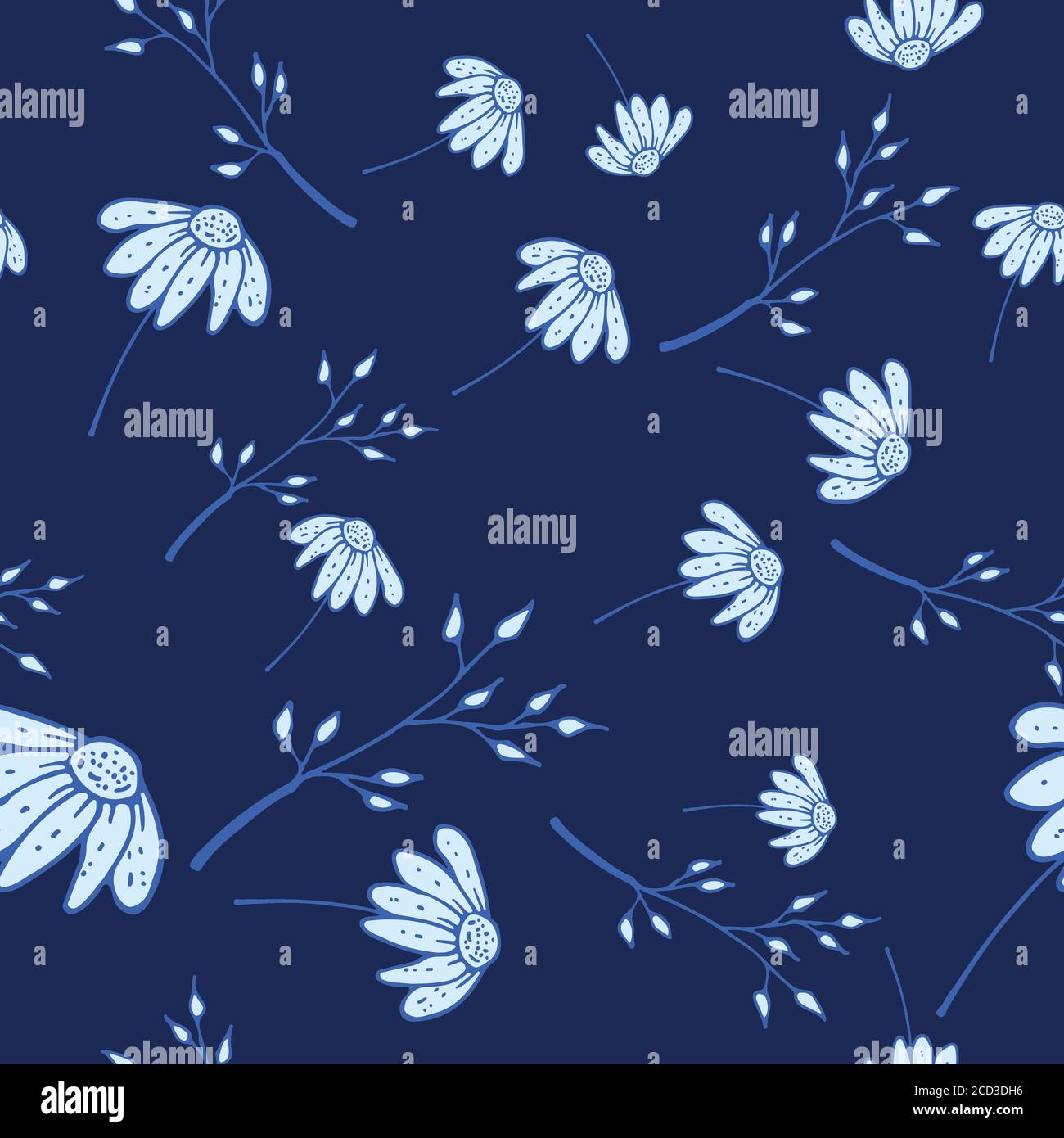 Hand Drawn Seamless Background With Floral Ornaments Stock Vector Image ...