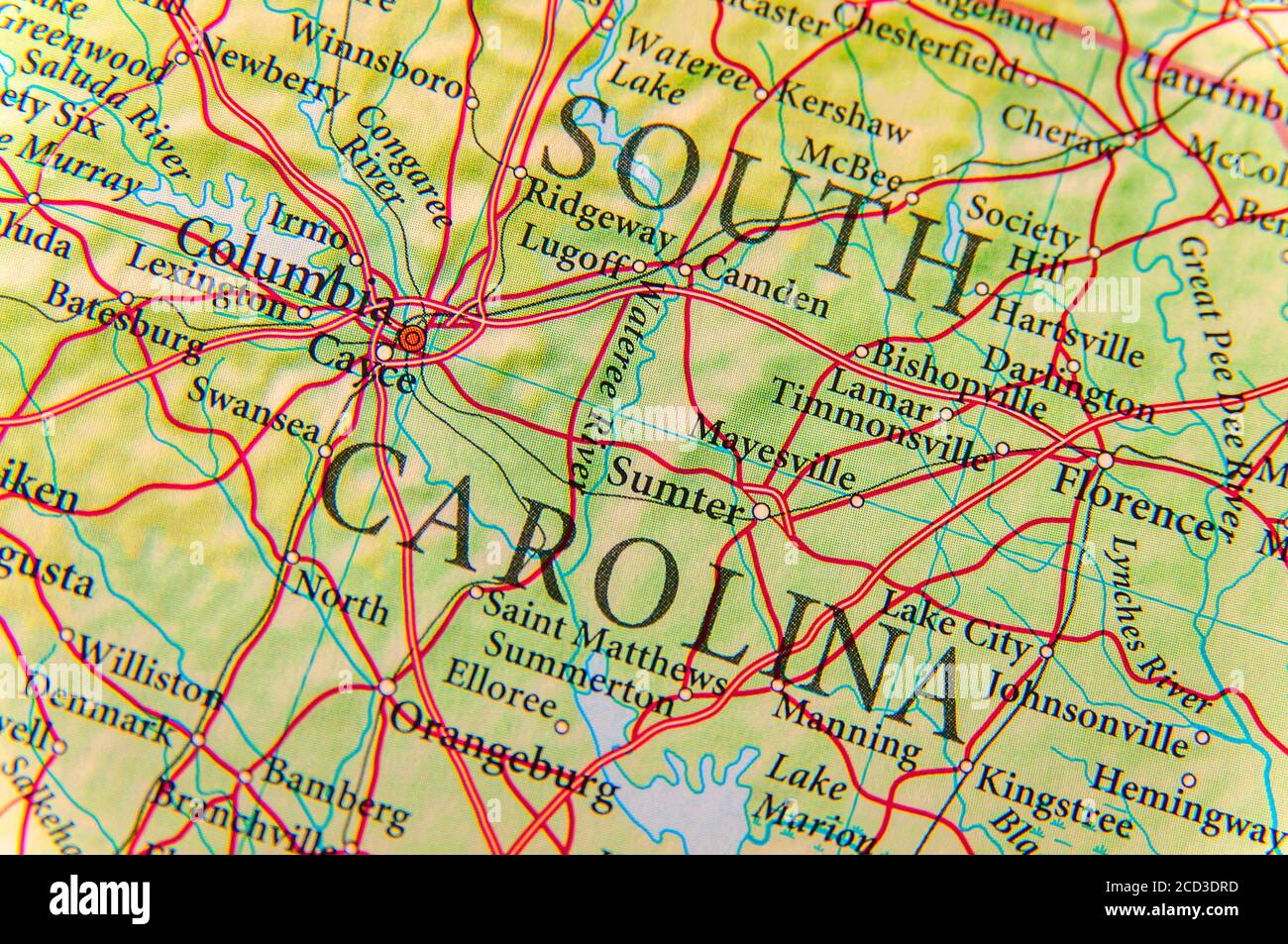 Geographic map of South Carolina Stock Photo - Alamy