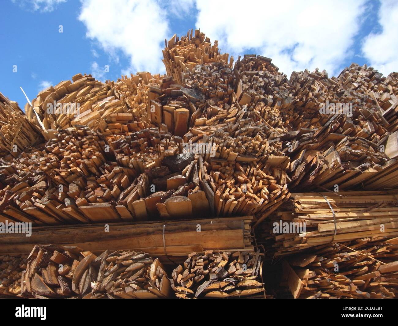 heap of wooden board, woodworking industry Stock Photo