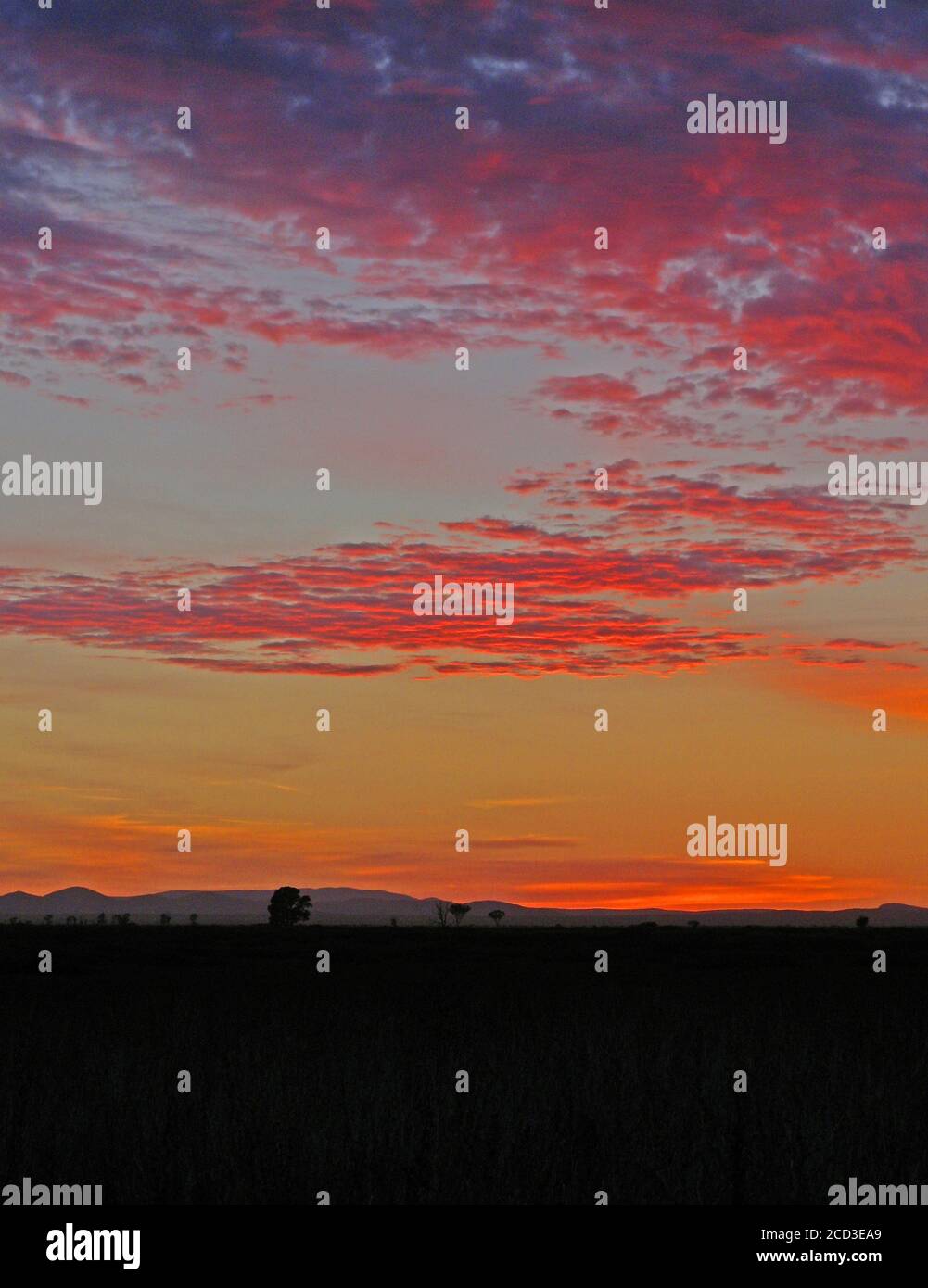 sunrise over Australian outback, Australia Stock Photo