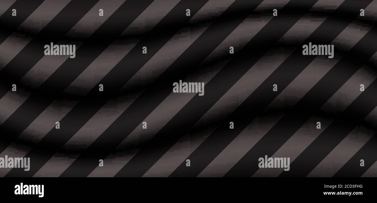 Abstract background 3D gray wave with diagonal black stripes pattern. Vector illustration Stock Vector