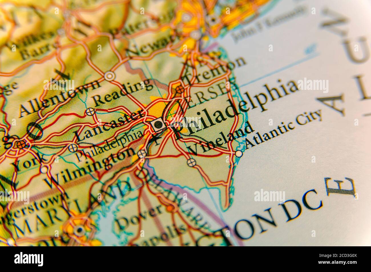 Philadelphia road map hi res stock - Geographic Map Of Philadelphia 2CD3G0X