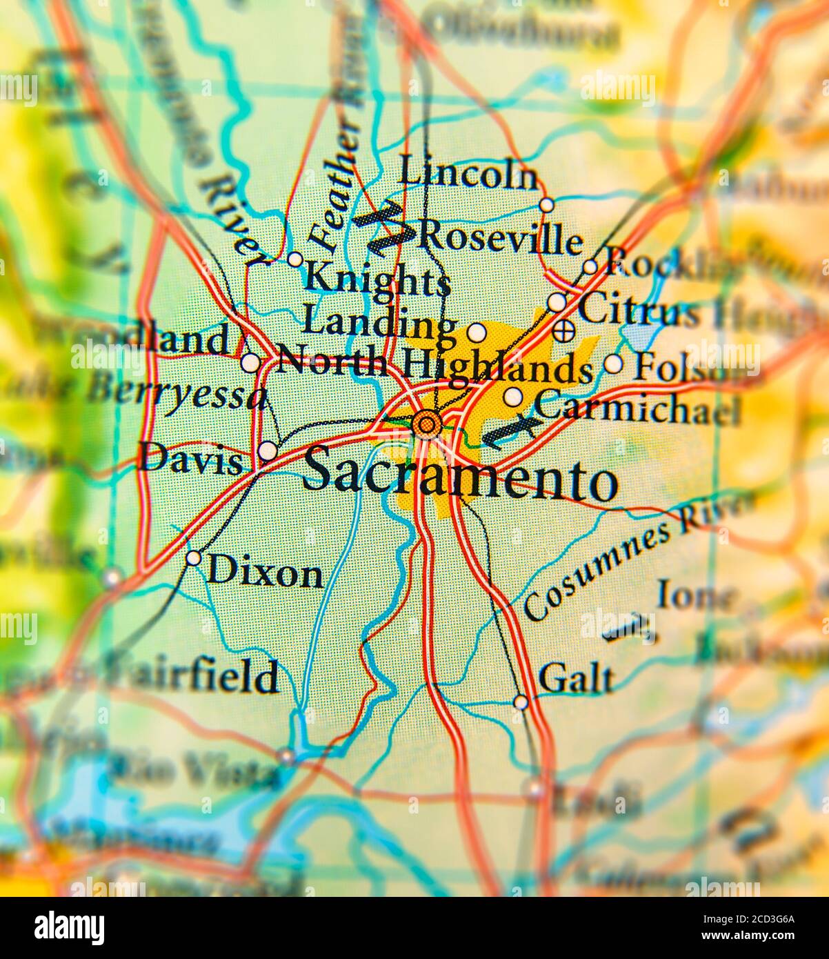 Sacramento Map High Resolution Stock Photography and Images Alamy