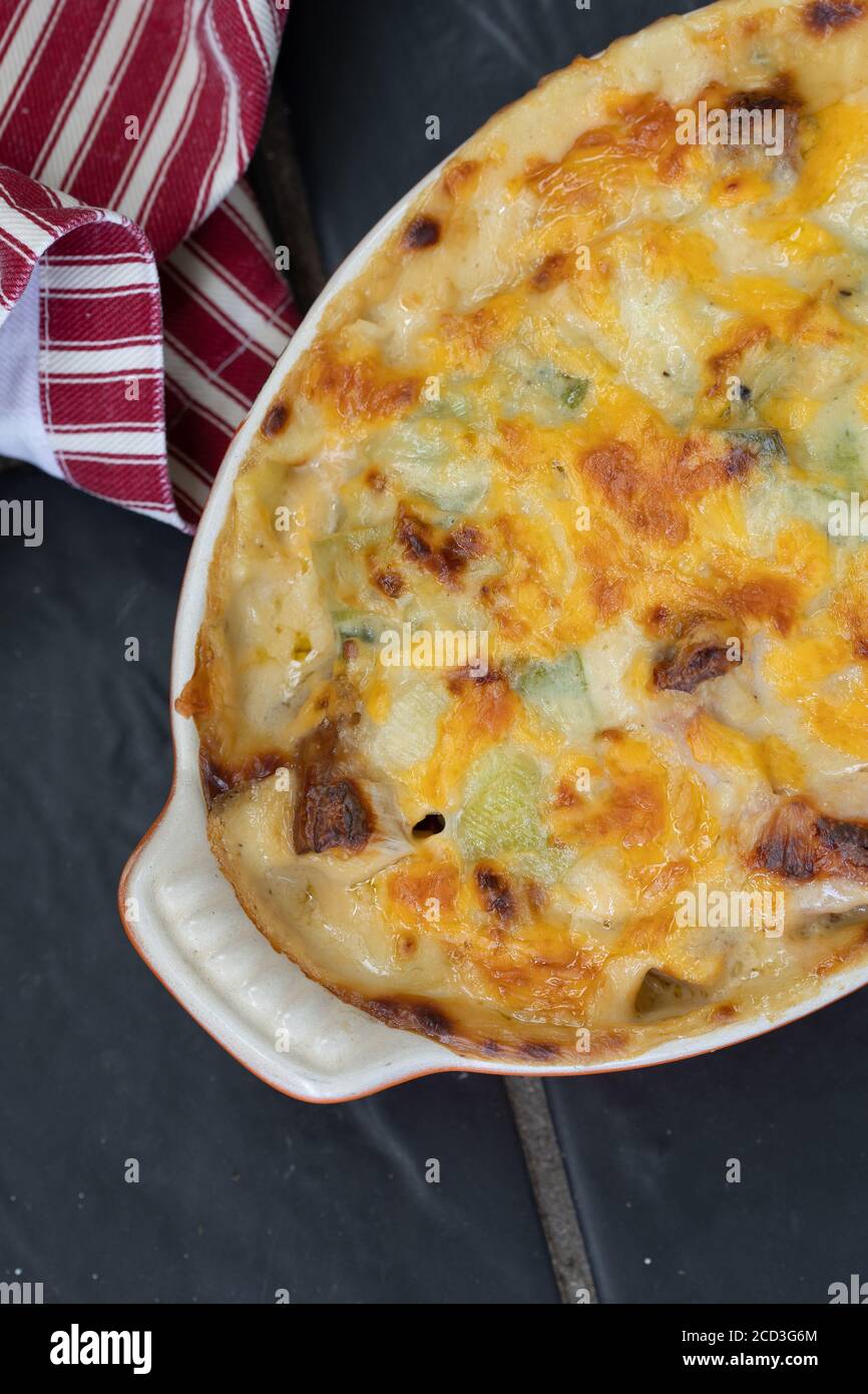 Leek and ham bake Stock Photo Alamy