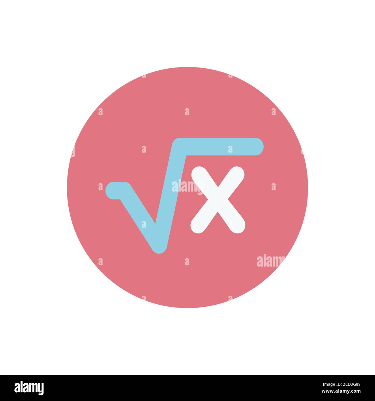 Math icon. Symbol of Square root of x. Mathematical formula. Stock Vector
