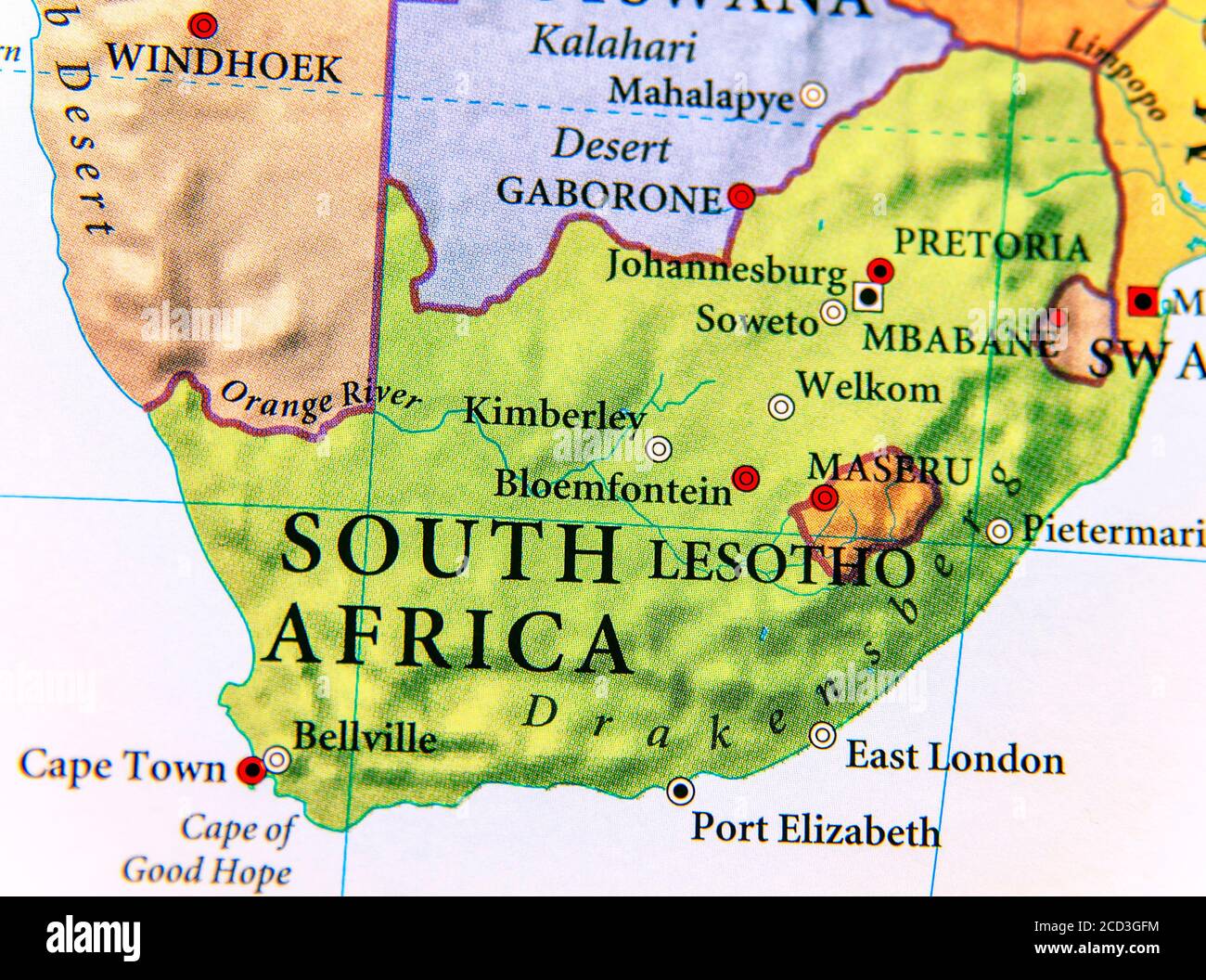 Geographic Map Of South Africa Stock Photo Alamy Geographic Map Of South Africa 2CD3GFM 