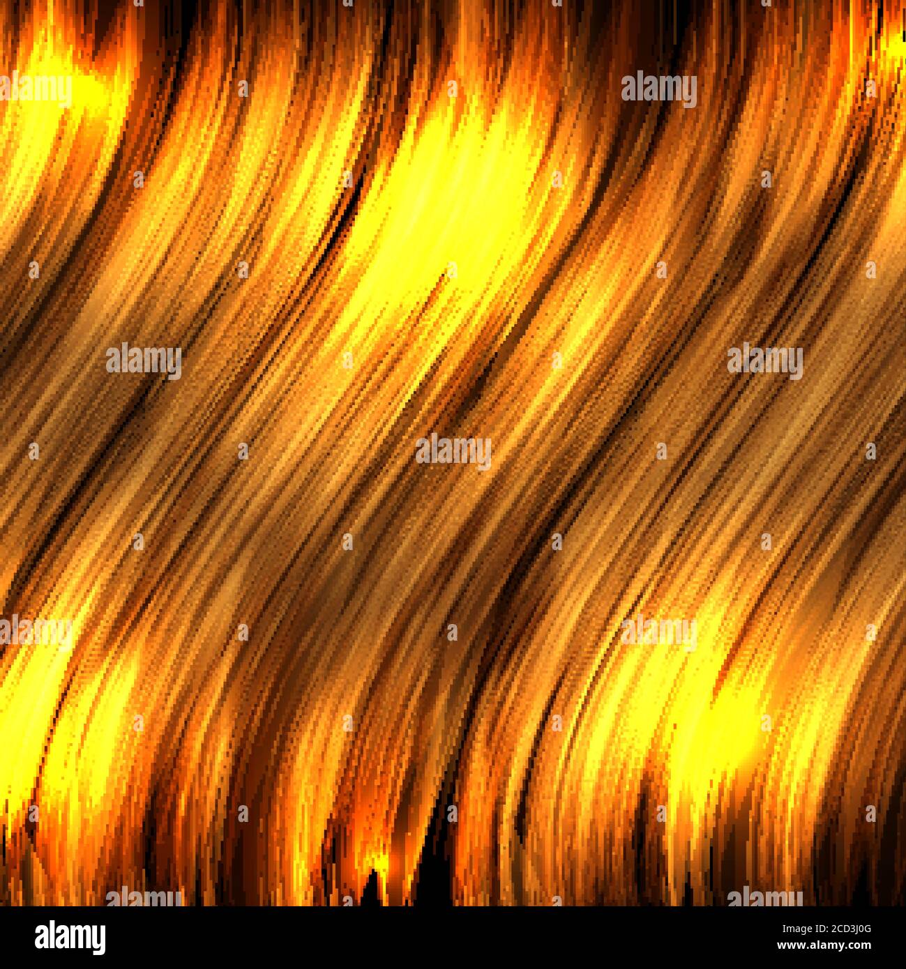 Abstract background with gold luminous wavy lines on a dark background ...
