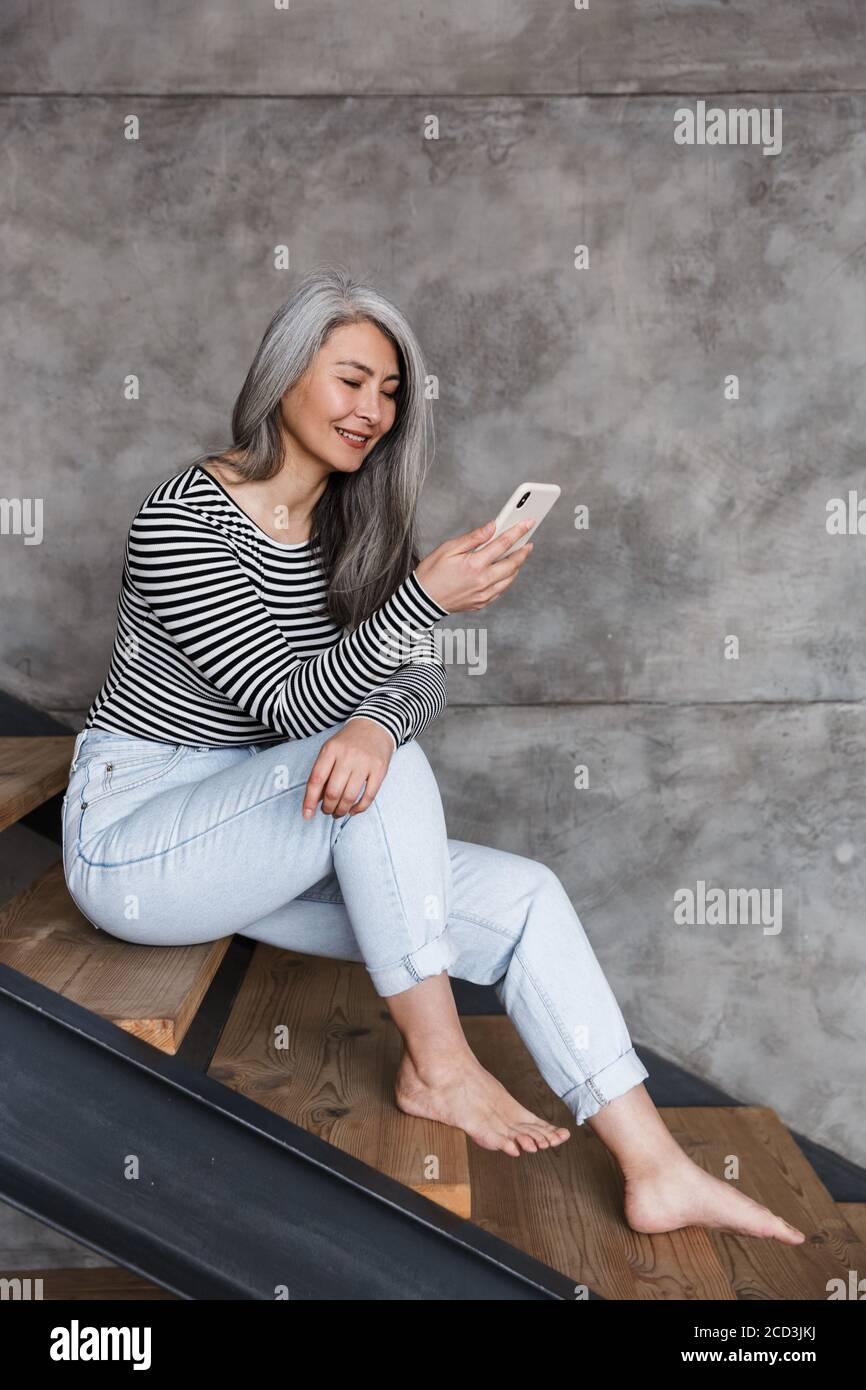 Asian mature woman barefoot hi-res stock photography and images - Alamy