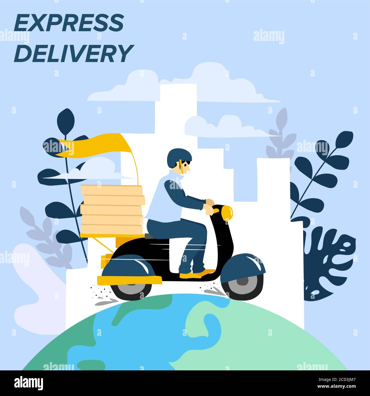 Delivery website banner in flat illustration vector style Stock Vector ...