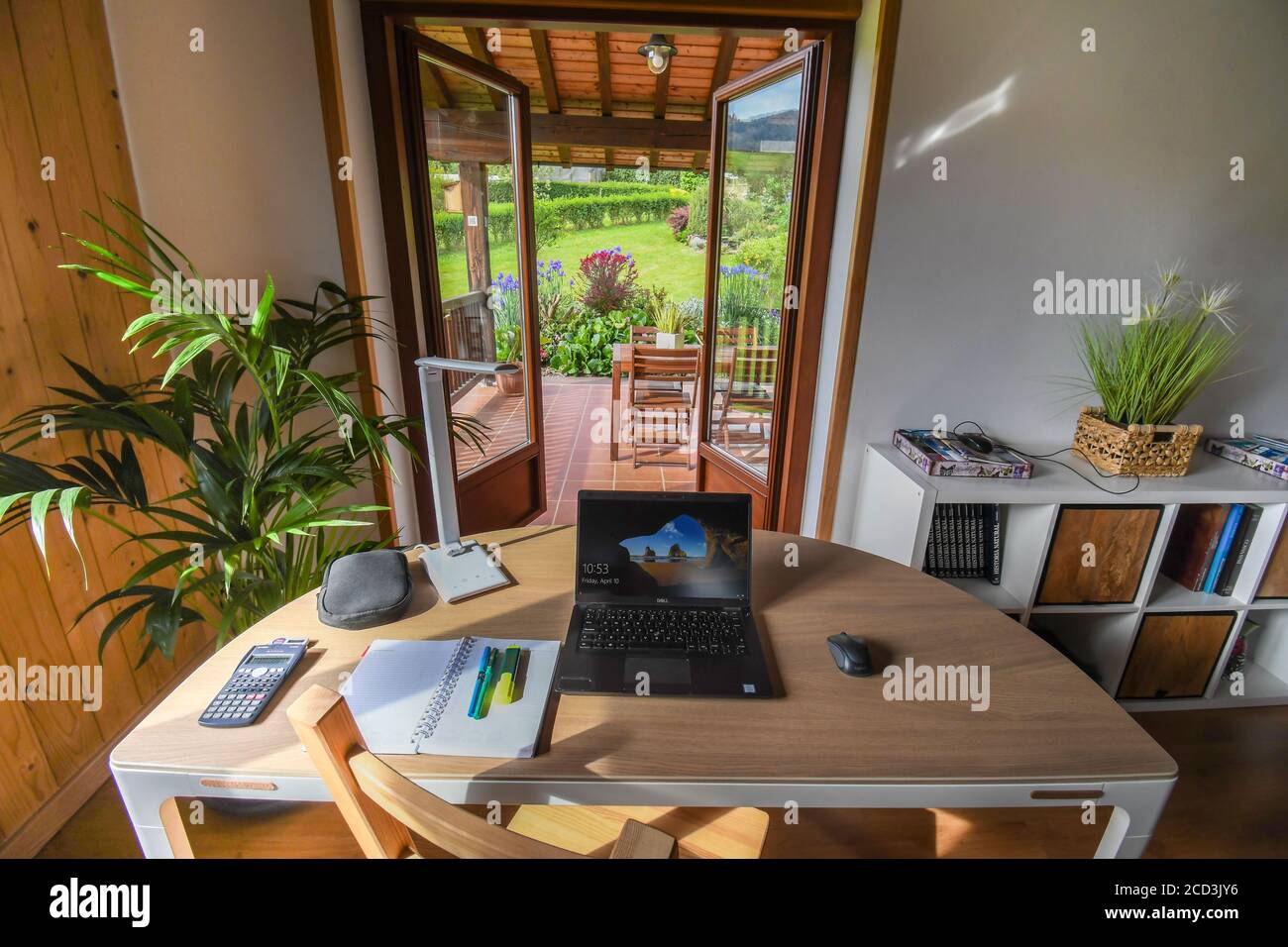 Teleworking from a home in the country Stock Photo