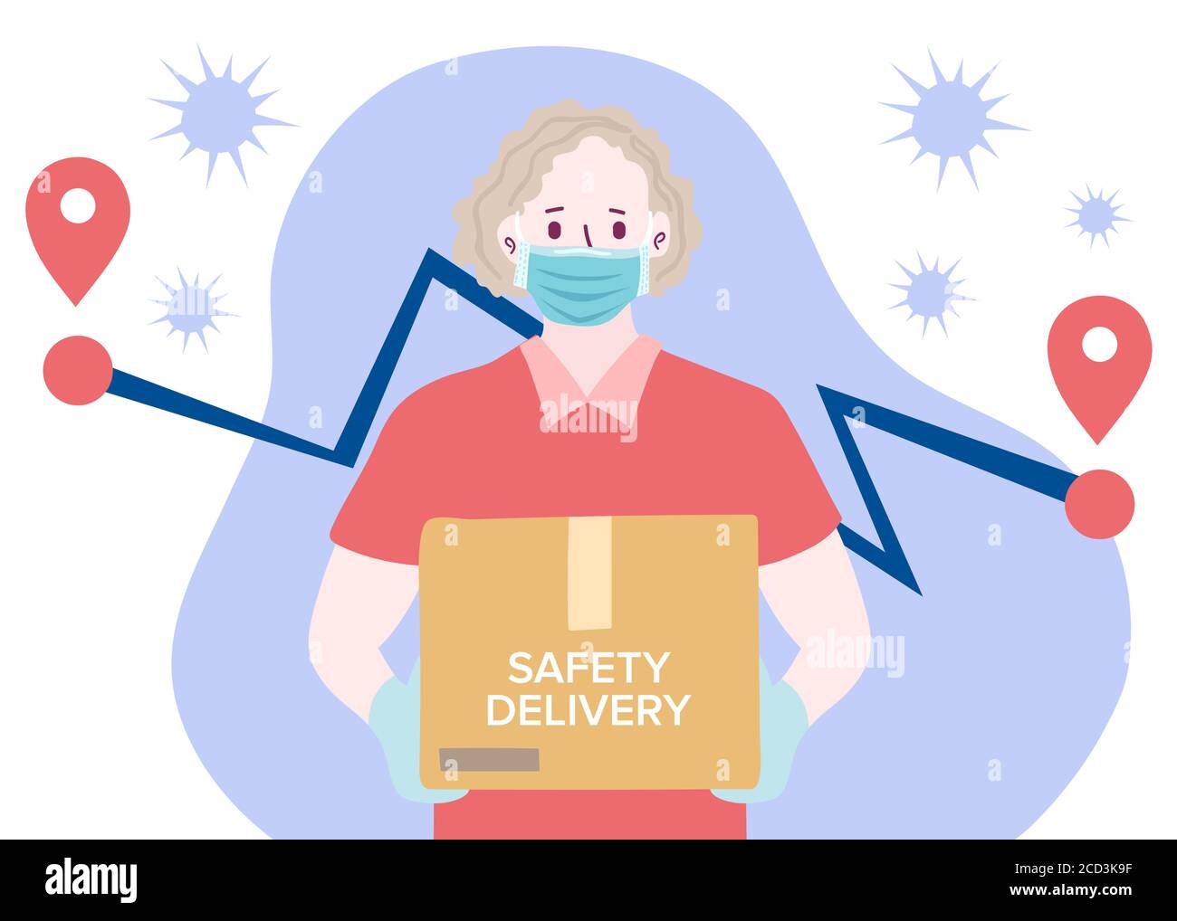 Delivery website banner in flat illustration vector style Stock Vector ...
