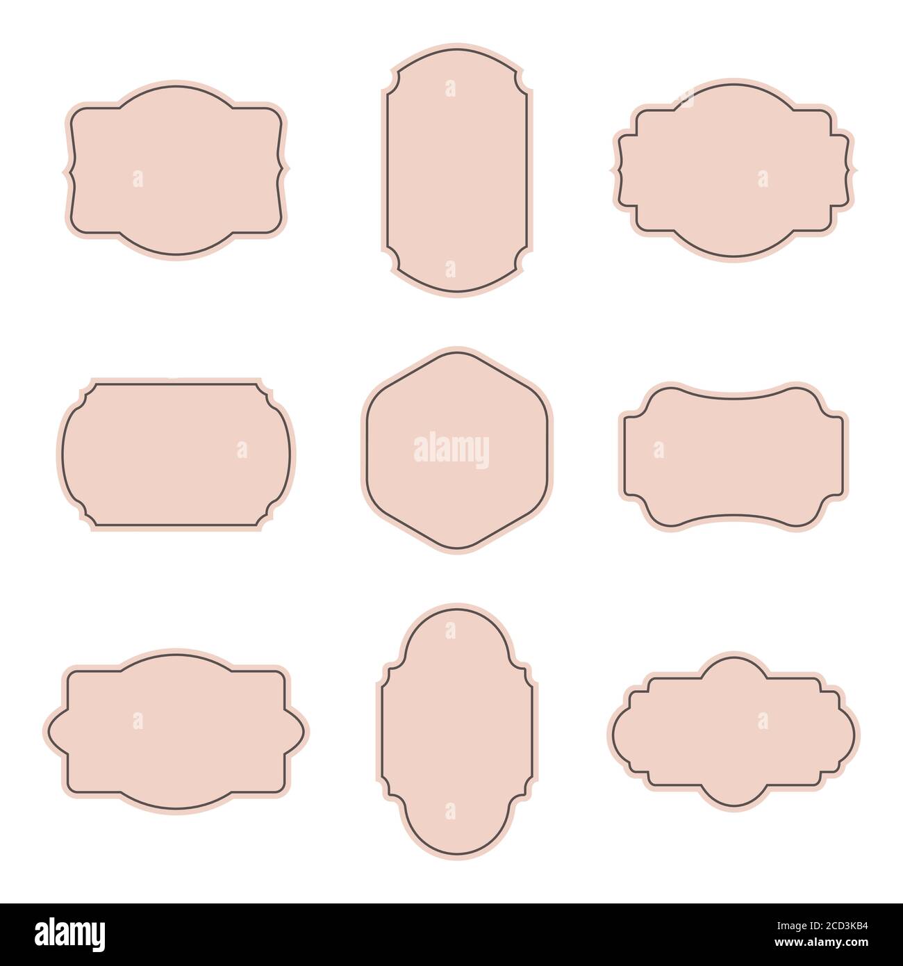 Vector of vintage and simple frame set. Stock Vector