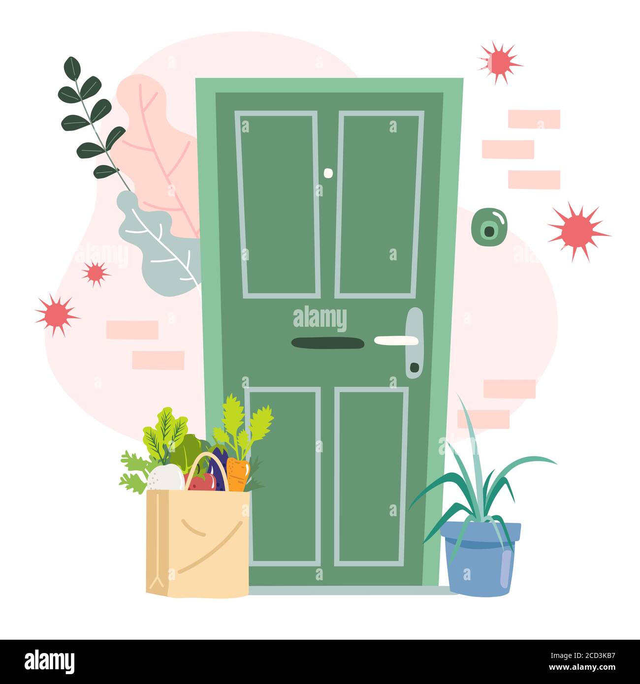 Delivery website banner in flat illustration vector style Stock Vector