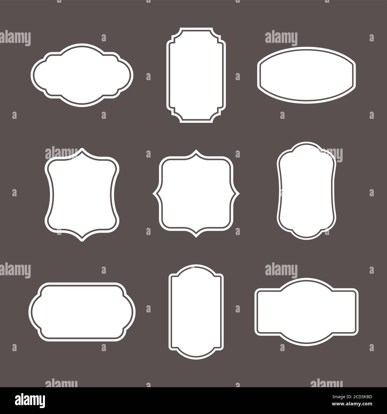 Vector of vintage and simple frame set. Stock Vector