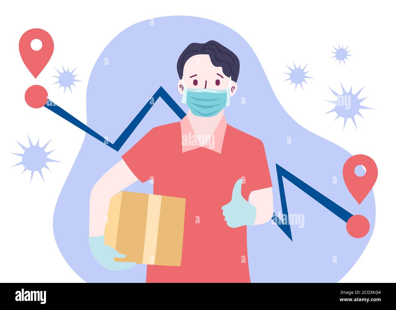 Delivery website banner in flat illustration vector style Stock Vector ...