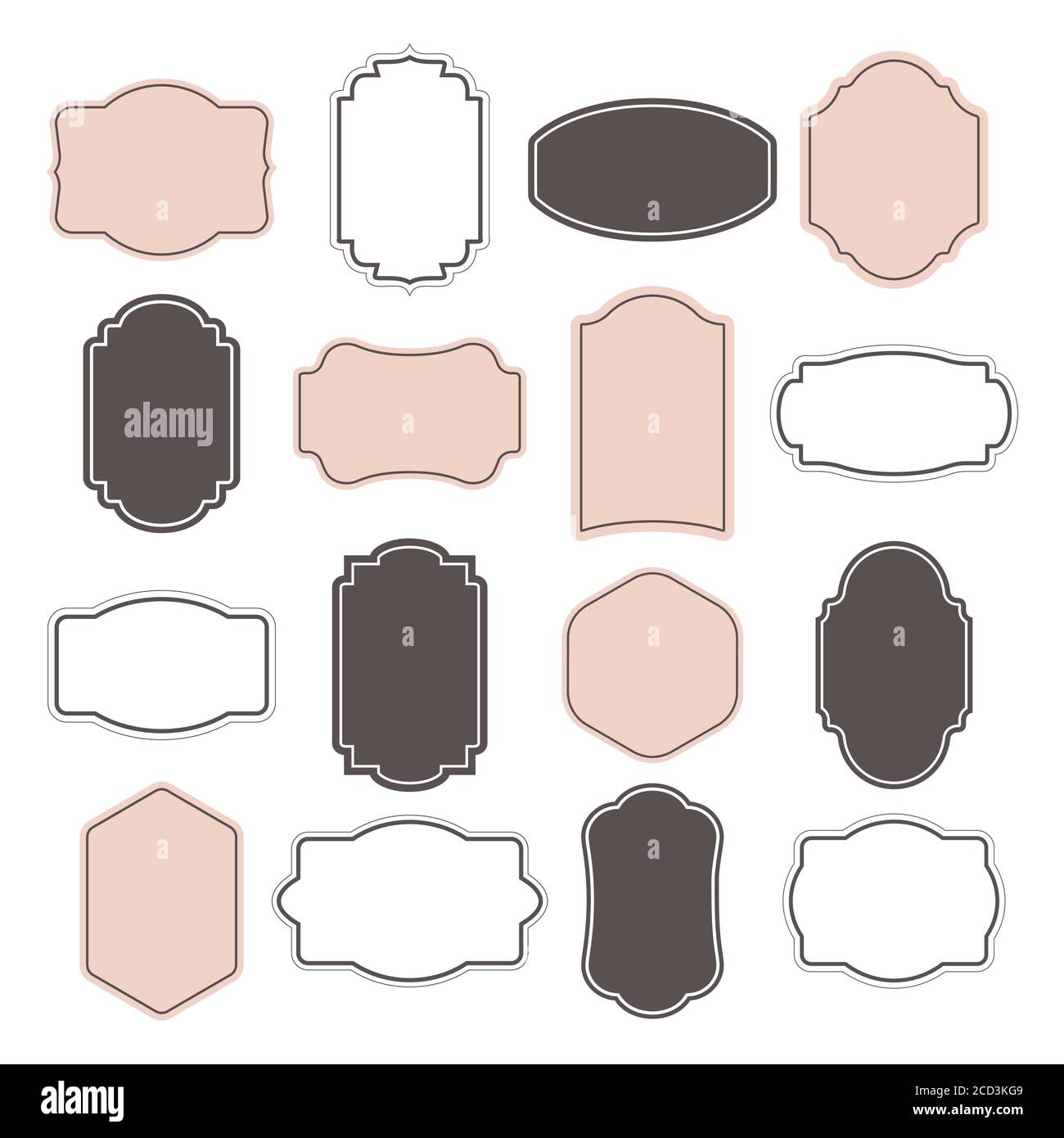 Vector of vintage and simple frame set. Stock Vector
