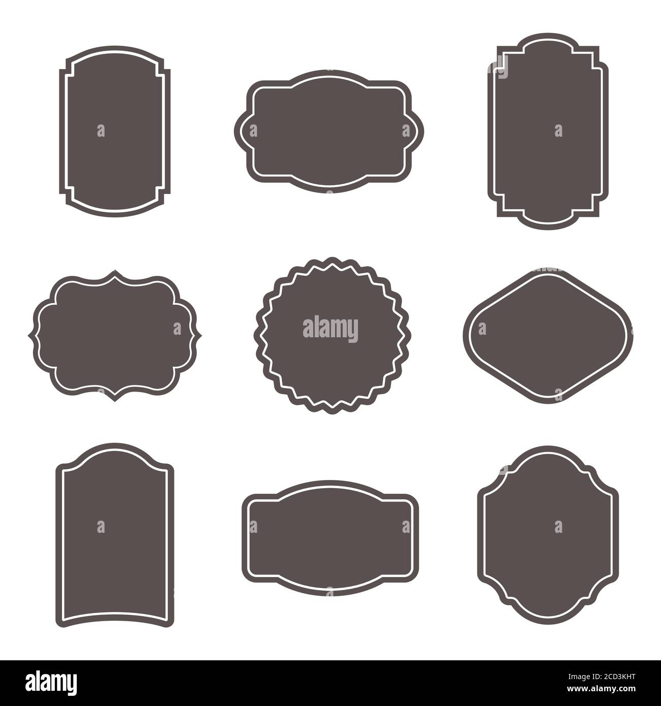 Vector of vintage and simple frame set. Stock Vector