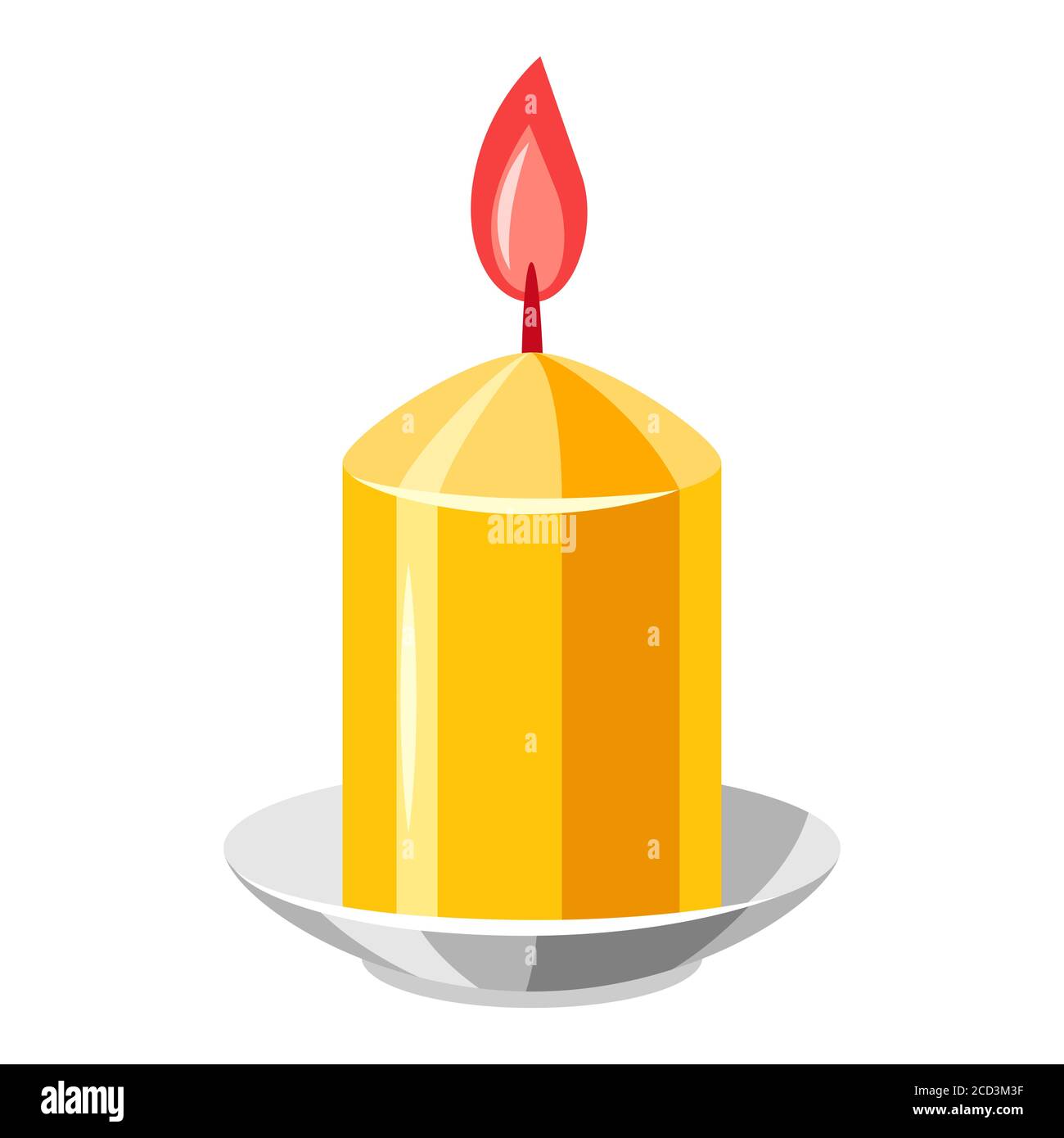 Illustration of burning yellow candle Stock Vector Image & Art Alamy