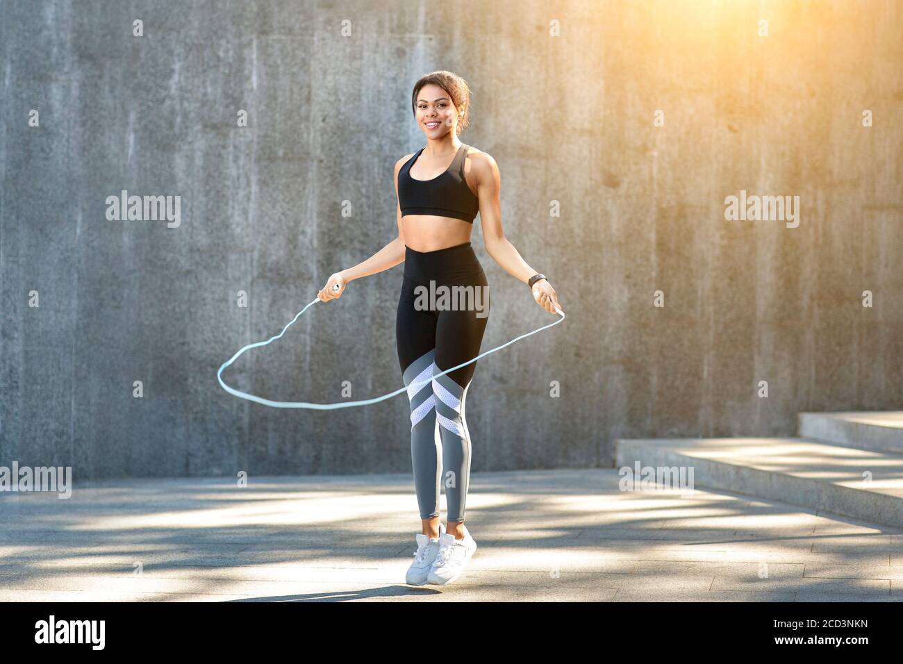 African american girl jumping rope hi-res stock photography and images -  Alamy