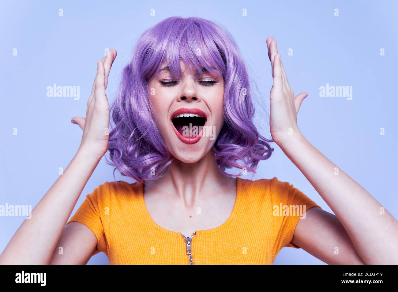 Charming and cheerful model makeup portrait Stock Photo - Alamy