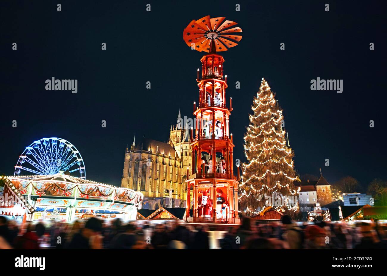 christmas market erfurt germany europe Stock Photo