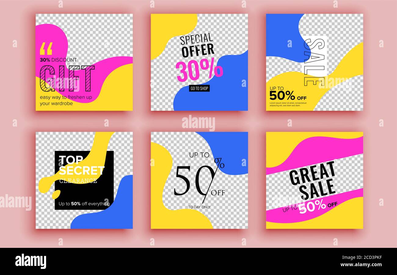 Set of sale banner template design. Vector illustration Stock Vector ...