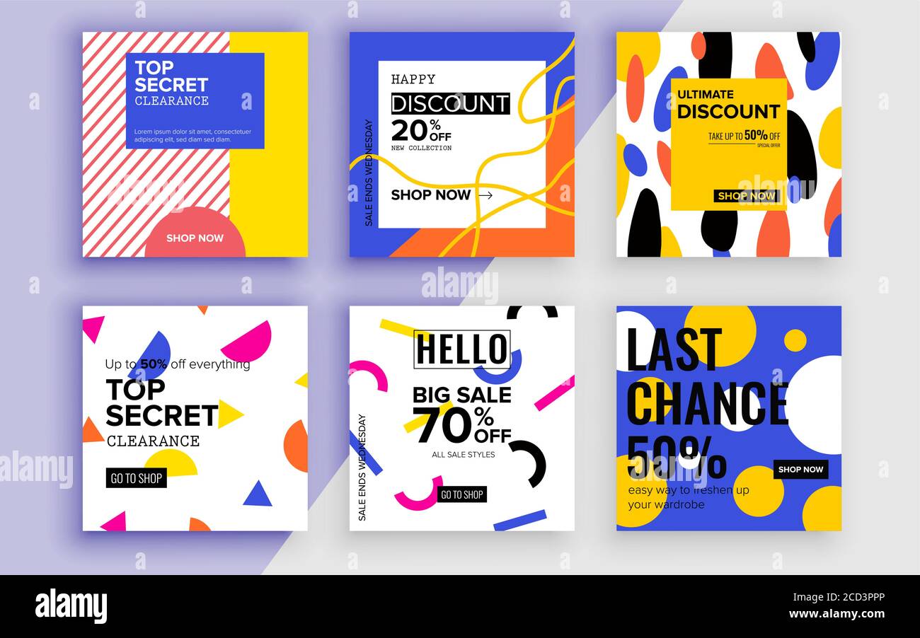 Set of sale banner template design. Vector illustration Stock Vector ...