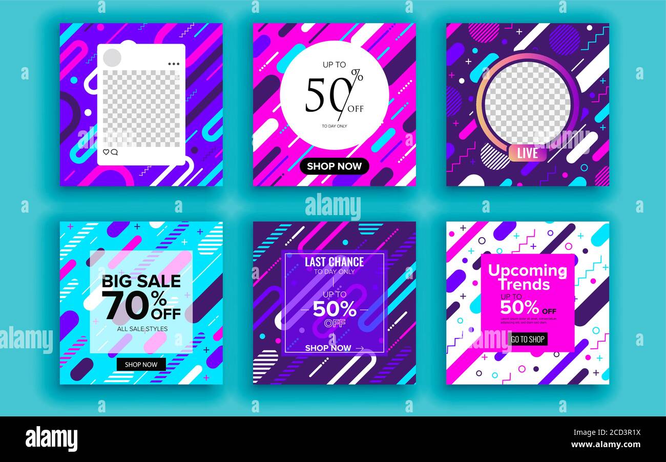 Set of sale banner template design. Vector illustration Stock Vector ...