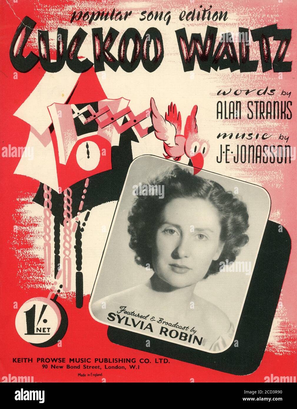 Sheet Music - Cuckoo Waltz - Sylvia Robin - 1948 Stock Photo