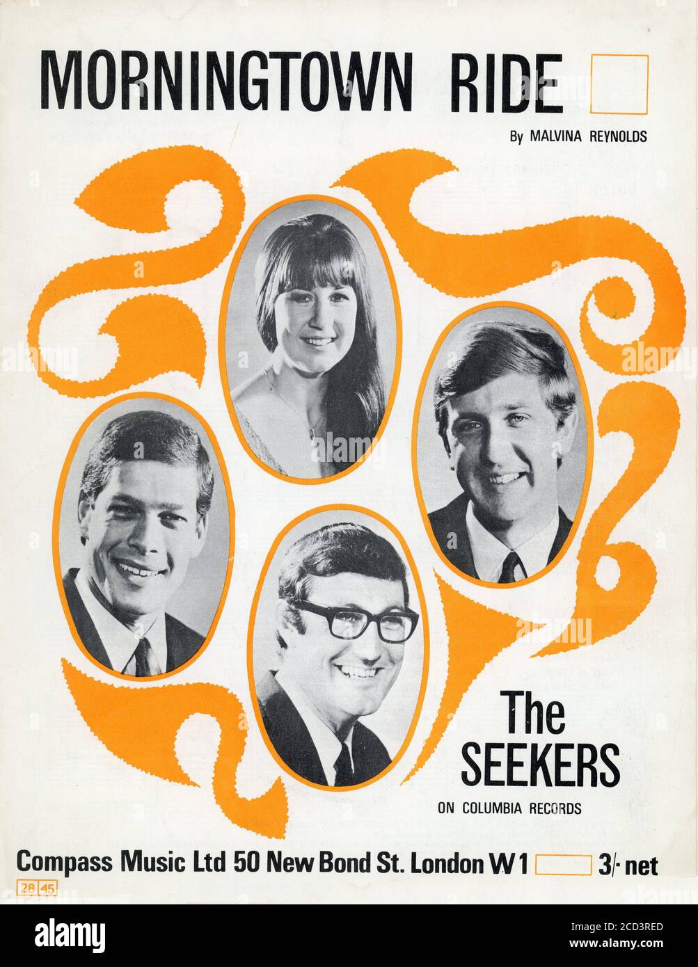 Sheet Music - Morningtown Ride - The Seekers - 1966 Stock Photo