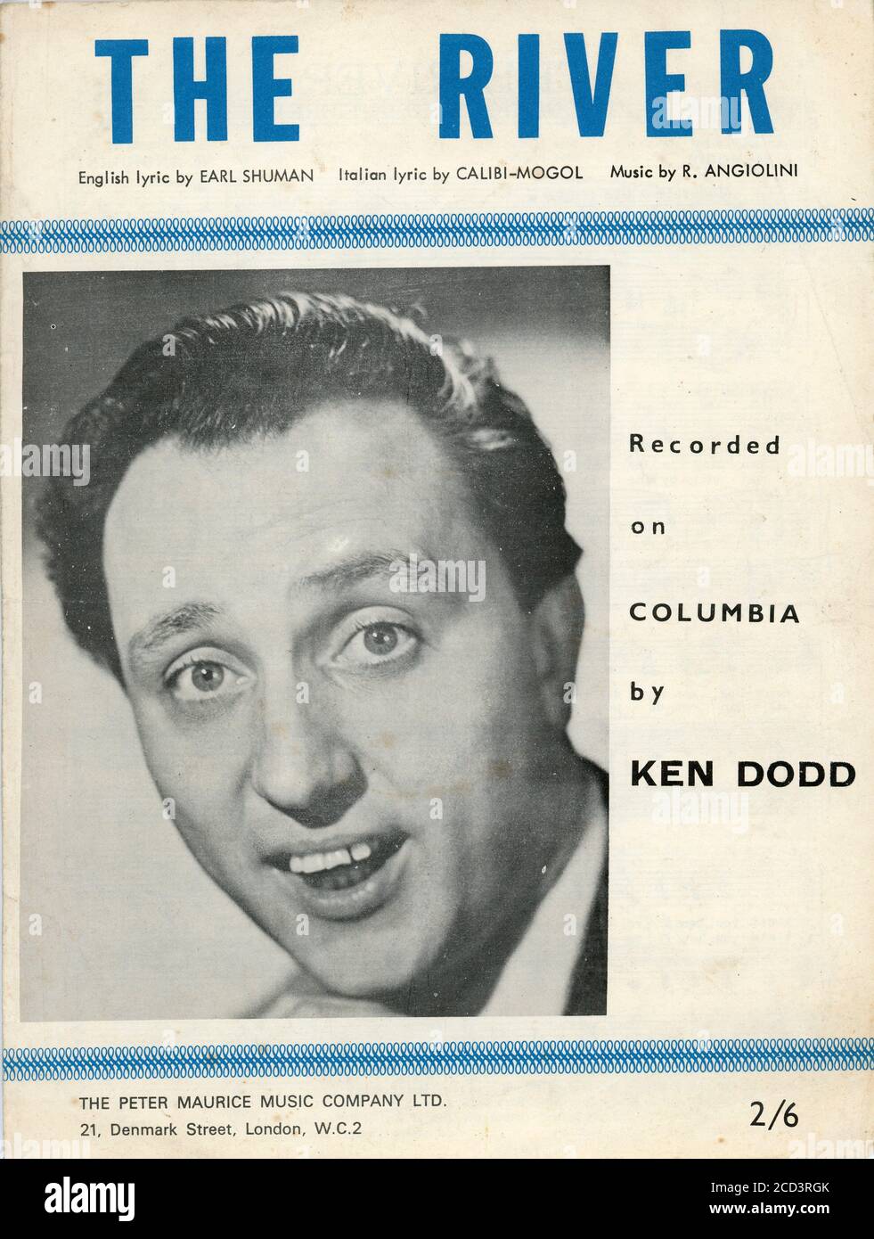 Sheet Music - The River - Ken Dodd - 1965 Stock Photo