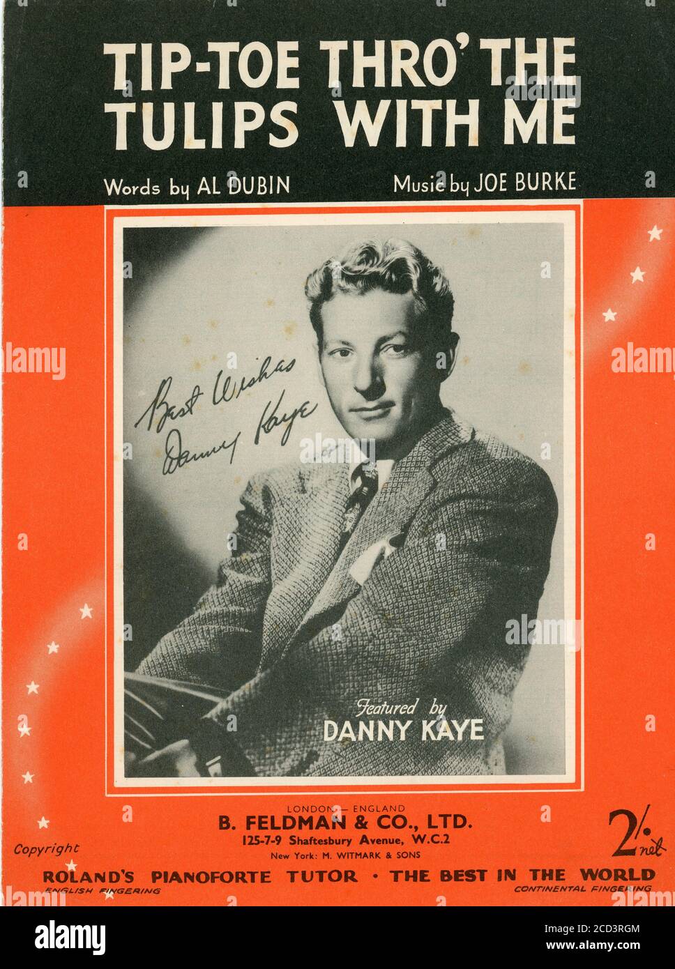 Sheet Music - Tip-toe Thro' the Tulips with me - Danny Kaye - 1950 Stock Photo