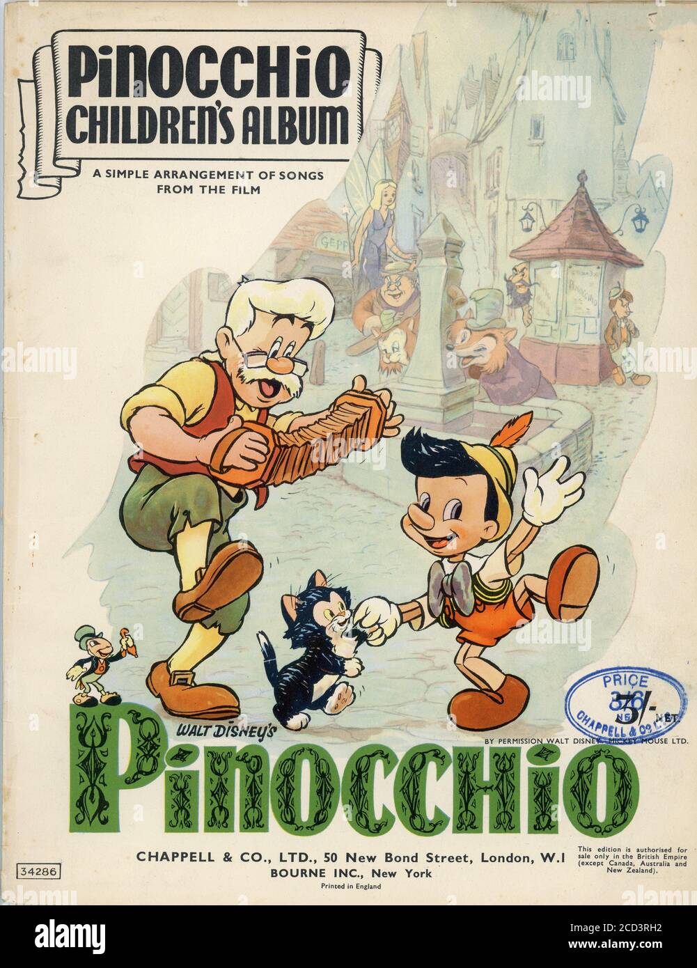 Sheet Music - Pinocchio - music from the 1940 film Stock Photo