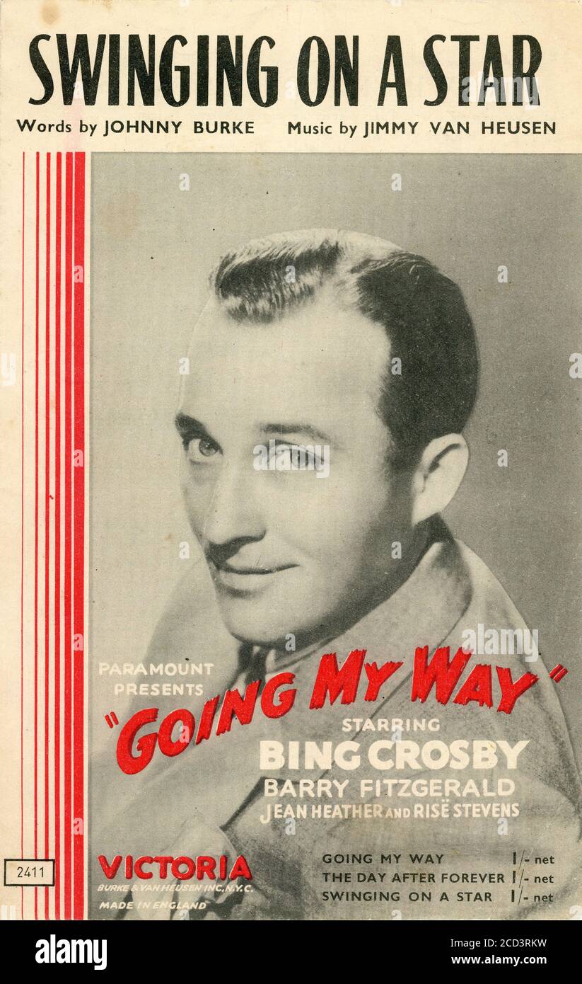 Sheet Music - Swinging on a Star - Bing Crosby - 1944 Stock Photo