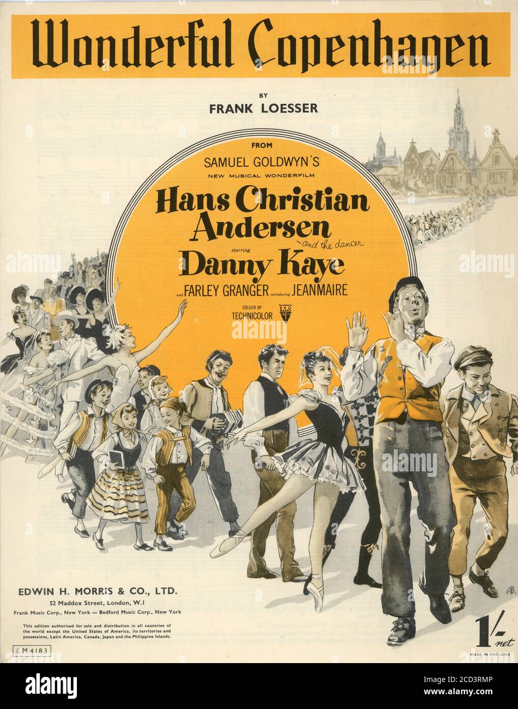 Sheet Music - Wonderful Copenhagen - Danny Kaye - 1951 Stock Photo