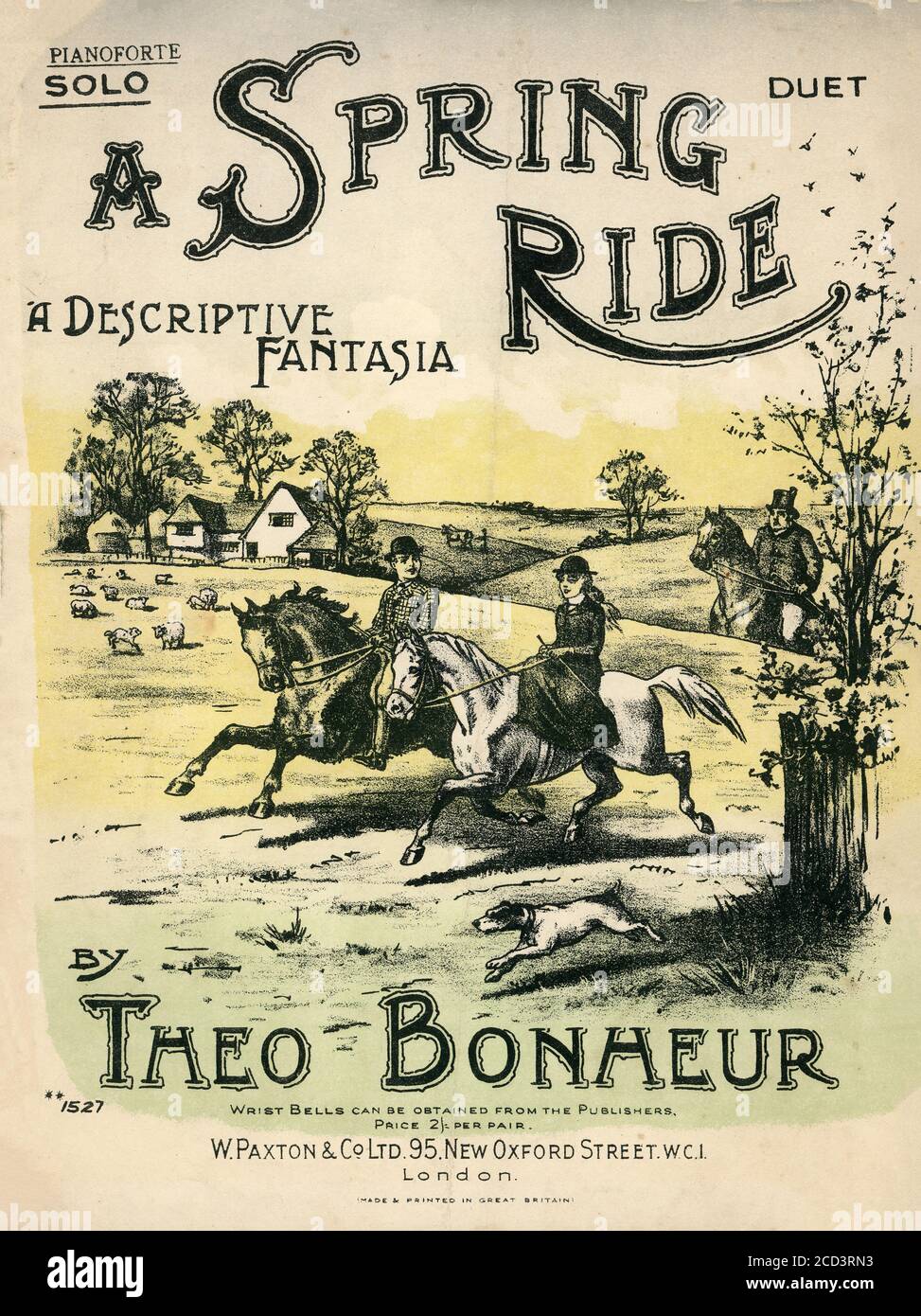 Sheet Music - A Spring Ride - by Theo Bonheur - c.1920 Stock Photo