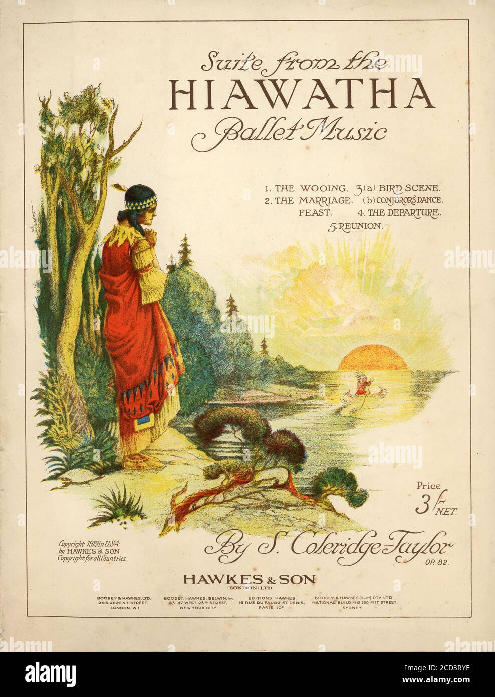 Sheet Music - Suite from Hiawatha Ballet Music by Samuel Coleidge-Taylor - 1919 Stock Photo