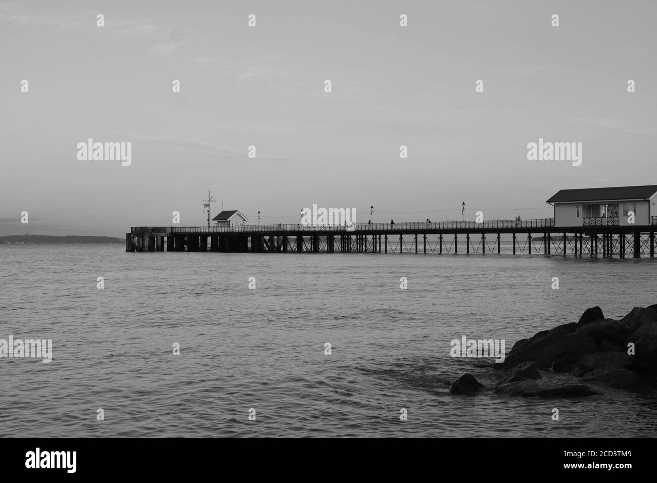 Penarth pier penarth seafront penarth Black and White Stock Photos
