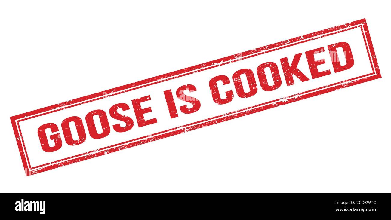 GOOSE IS COOKED red grungy rectangle stamp sign. Stock Photo